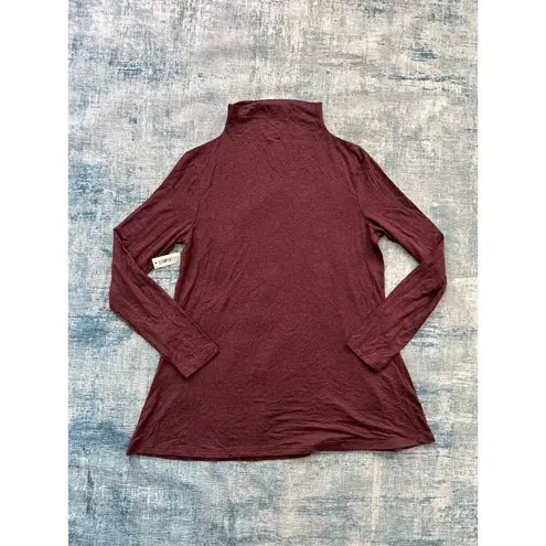 NWT! Daily Ritual Purple Heather Mock Neck Long Sleeve Top Small Purple