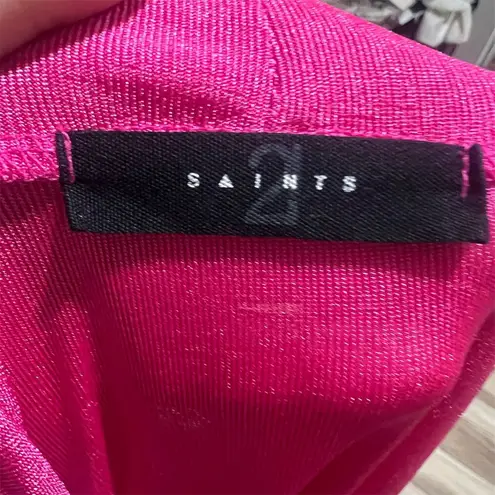 Saints 21 Women's Pink Long Sleeve Draped Bodysuit Size M Size M
