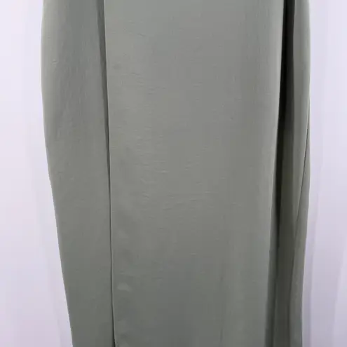 R.G. Kane Hestia Skirt Size Small Sage Green Mini/Midi High Slit Satin NEW NWOT