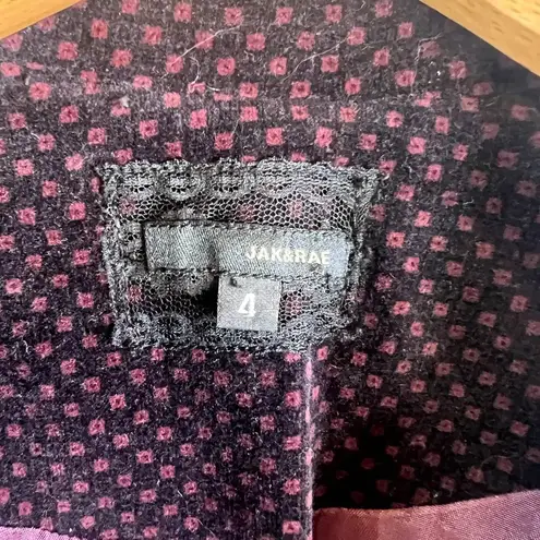 Jak & Rae Peplum Velvet Puff Sleeve Blazer Size 4 Purple