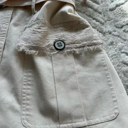 Sundance by Anthropologie 100% Cotton All Natural Neutral Cream Buckle Vest