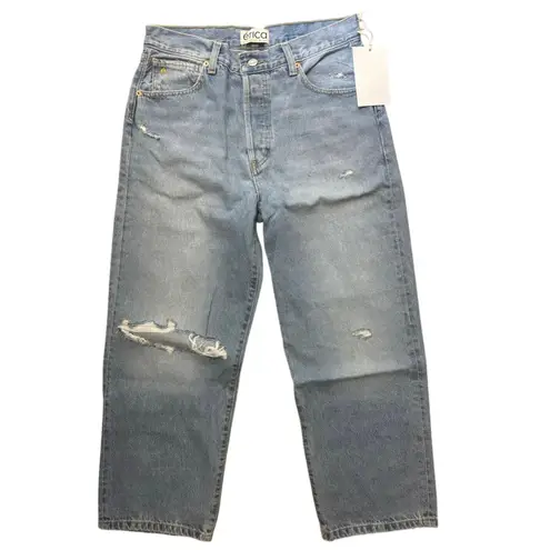 NWT Etica Altin Loose Crop Straight Leg Jeans Ithaca Wash Size 28 Blue