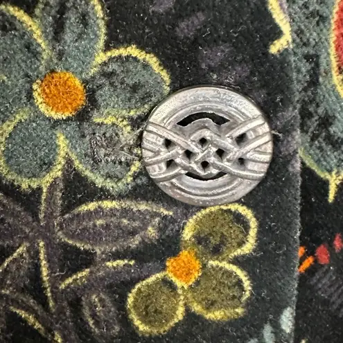 Ruff Hewn Vintage 80s 90s Bohemian Whimsical Velvet Folk Art Vest Size Medium