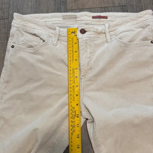 Pilcro Women's Micro Corduroy Slim Boyfriend Crop Pants Ivory Cream Boho Preppy Size 29