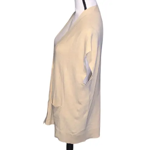 Downeast Cream Sleeveless Cardigan Sweater Ribbed Loose