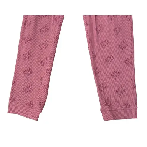 Victoria’s Secret PINK Thermal Waffle Knit Jogger Pants Top Set Soft Begonia XS