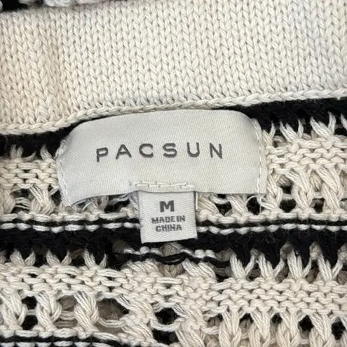 PacSun  Navy & Cream Crochet Knit Elastic Waist Maxi Skirt