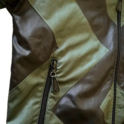 Zig-Zag Striped Green Black Track Jacket - LAMB Fall 2006 Womens Coat