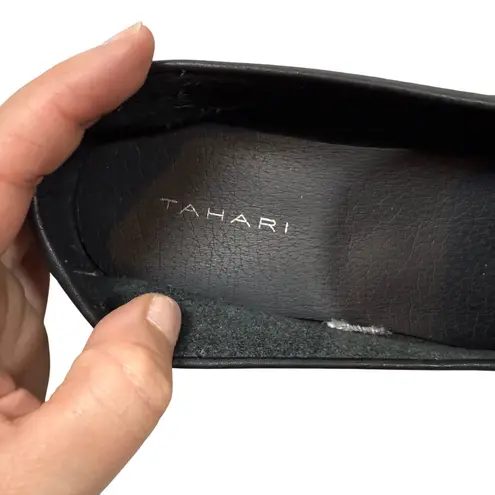 Tahari Black Leather Loafer Flats Women 11 USA 42 EUR Comfort Shoes Casual