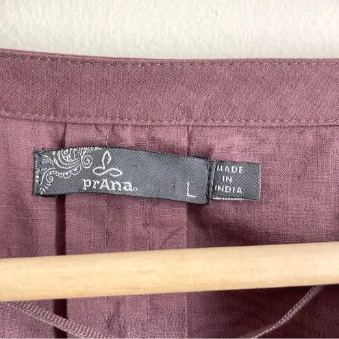 prAna Elena Top Organic Cotton Tunic Blouson size L Mauve