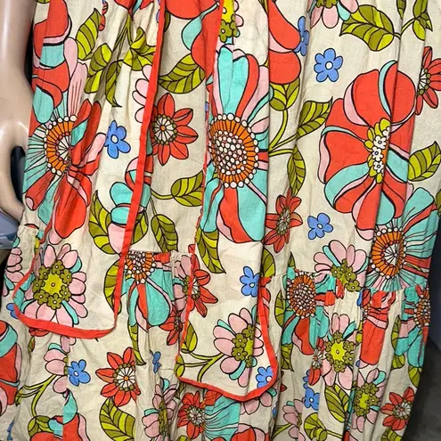 Victoria Dunn Folly Flounced Floral Print long sleeve Women's Dress size XS White