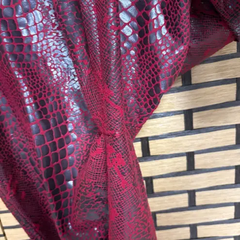 Selene Sport Red And Black Snakeskin Print Jacket And Pants Size 12