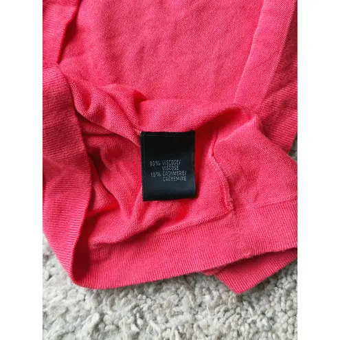 Lafayette 148 Cashmere Sleeveless Knit Tank Coral Red Large Quiet Luxury Layer