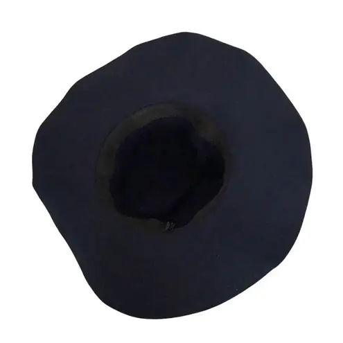 None BOHO Hippie Fabric Navy Blue Floppy Wide Brim Hat