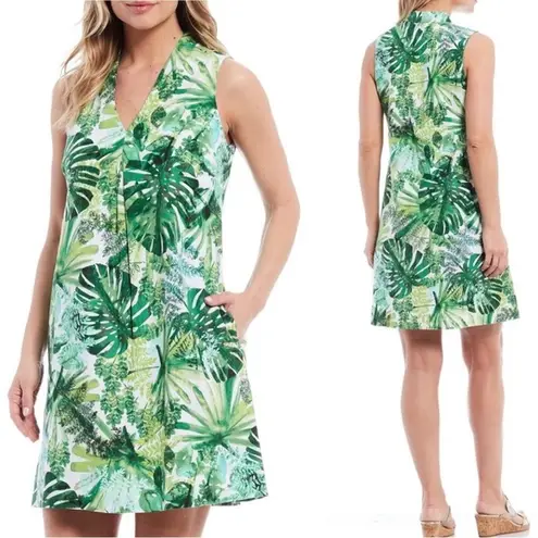 Tommy Bahama  Fronderlust Linen Blend Tropical Shift Dress Size XXS New