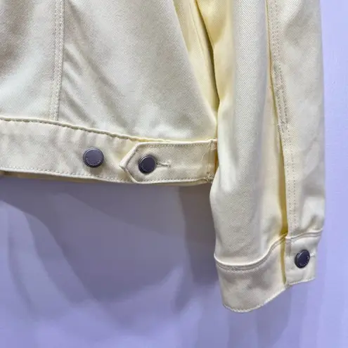 Bandolino Pale Yellow Stretch Button Front Jeans Jacket Women’s Size Large
