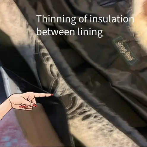 VINTAGE 1980'S GREG BELL BLACK LEATHER WITH FOX FUR COLLAR COAT (L) Size L