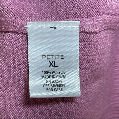 Roz & Ali | Petite Pink Balloon Sleeve V-neck Sweater | PXL