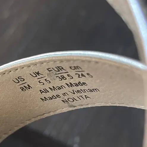 LifeStride Nolita Silver Metallic Strappy Kitten Heel Sandals Women Size 8M