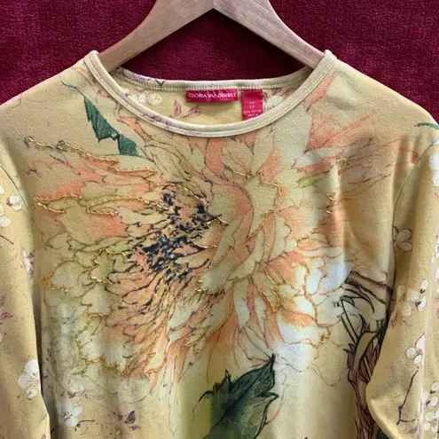 Gloria Vanderbilt B03-Women's Blouse, 1X, Yellow Floral VTG vintage