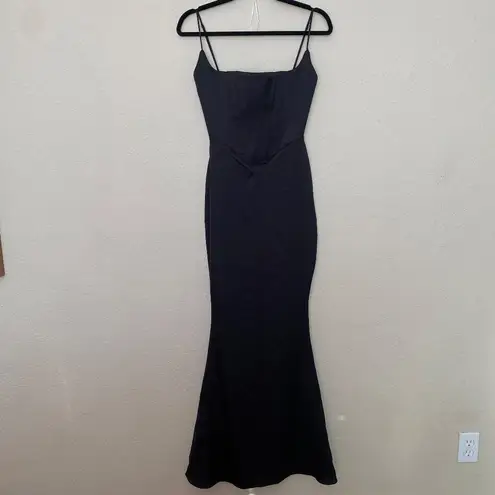 House Of CB  'Olivette' Black Satin Corset Maxi Dress NWOT size L