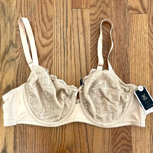 NEW NWT INC INTERNATIONAL CONCEPTS Plus Size Unlined Lace Bra Nude Beige sz 42C