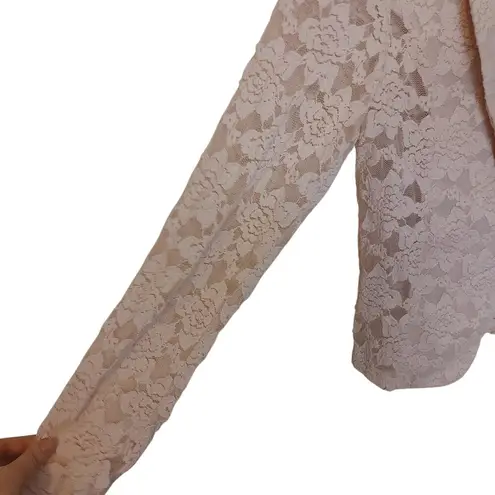 International Concepts INC Size Medium Cotton Nylon Lace Deep V Cut Pink Sheer