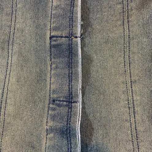 Younique Vintage Y2K faded distressed western button down sparkly denim dress sz S