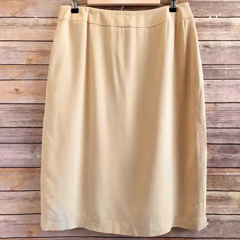 Petite Sophisticate Skirt Women’s Size 14 Cream Wool Pencil Midi Vintage NWT