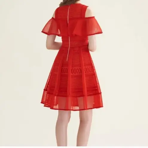 Maje Rosalie Red Ruffle Dress sz small