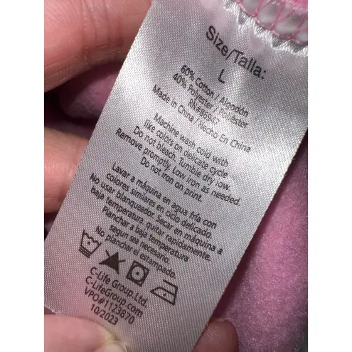 Barbie Pink Quarter Zip Sweatshirt Fleece Heart Logo L Size L