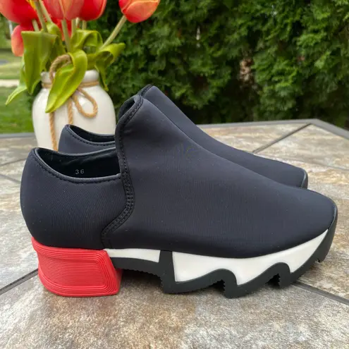 iRi WES I Neoprene Low Top Platform Sneaker Size EU 36 US 6 Black Red White