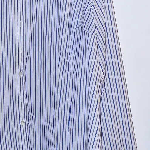 Van Heusen Fitted No-Iron Blue Striped Long-Sleeved Button Down Blouse