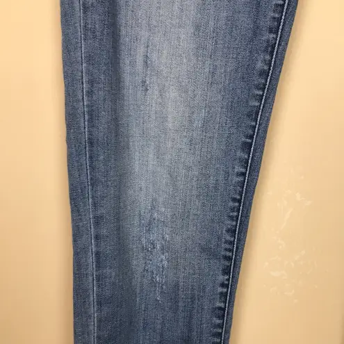 The Kooples Women's Short Fit Distressed Medium Wash Skinny Denim Jeans