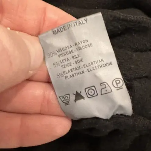 Tandem Super Soft Knit Silk Blend Sweatshirt Made in Italy Size 38 Black Small