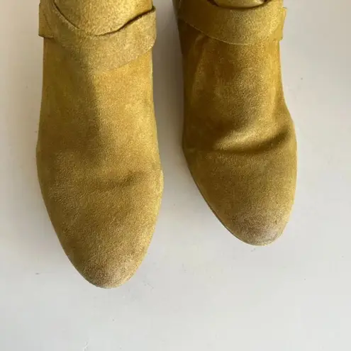 Rebels Mustard Yellow Brett Genuine Suede Zipper Ankle Heeled Boot 8