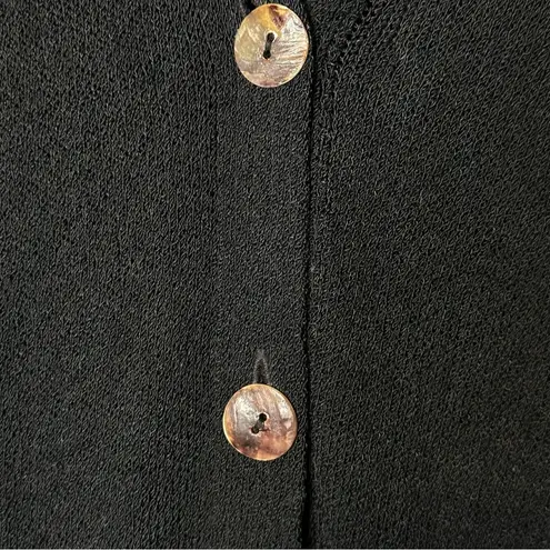 margaret o'leary Margaret O’Leary Black Viscose Blend Cardigan Sweater Button Up USA Dry Clean