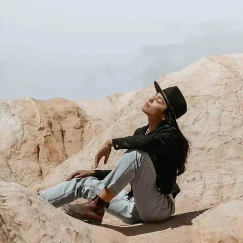 Will + Bear Calloway Black Wide Brim Hat