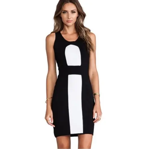 Milly  | Color Block Midi Body Con Dress Sz S