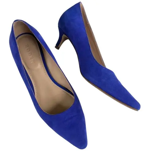 Boden Leather Low Heels Royal Blue Size 7