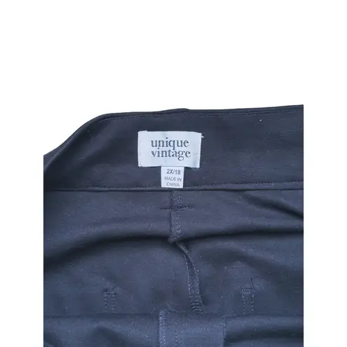 Unique Vintage Plus 1950s Rizzo High Waist Cigarette Pants Black 2X Rockabilly