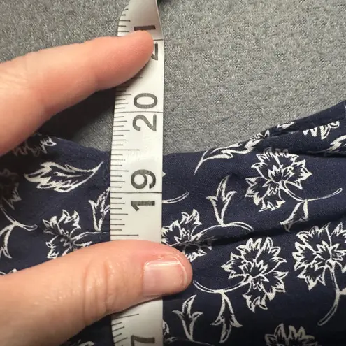 Old Navy  Dress Womens 2X Plus Blue Floral Print V Neck Short Half Sleeve Midi