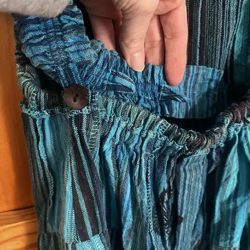 NWT Ananta Romper Woman's L/XL Patchwork Teal Blue Black Pockets Boho Hippie Size undefined