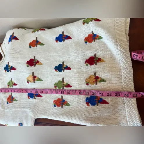 Cotton Salsa Cotton VTG Unisex Embroidered Parrot Knit Cardigan Sweater Size XL