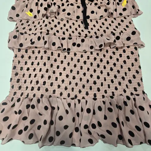 LPA Fiorella Midi Dress in Black & Pink XL