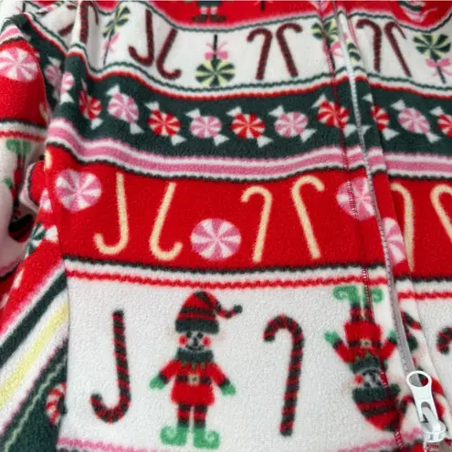 Poof New York Festive Red and Green Holiday Christmas Soft & Fuzzy Onesie Size S