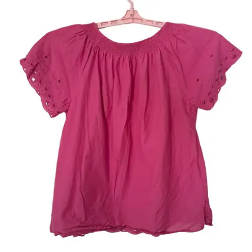 Gloria Vanderbilt Tunic Short Sleeve Scoop neck Tie front Blouse Magenta Sz PL - Image 2