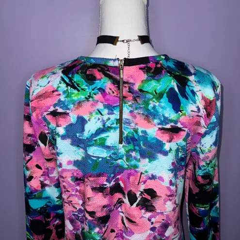 cupio NEW Colorful Floral Long Sleeve Dress