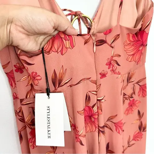 Stylestalker Isla Pink Floral Maxi Dress New size small