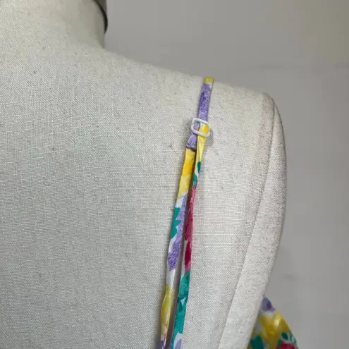 VTG Axiom Floral Teddy Romper One Piece Lingerie Adjustable Straps Sz Large Pink